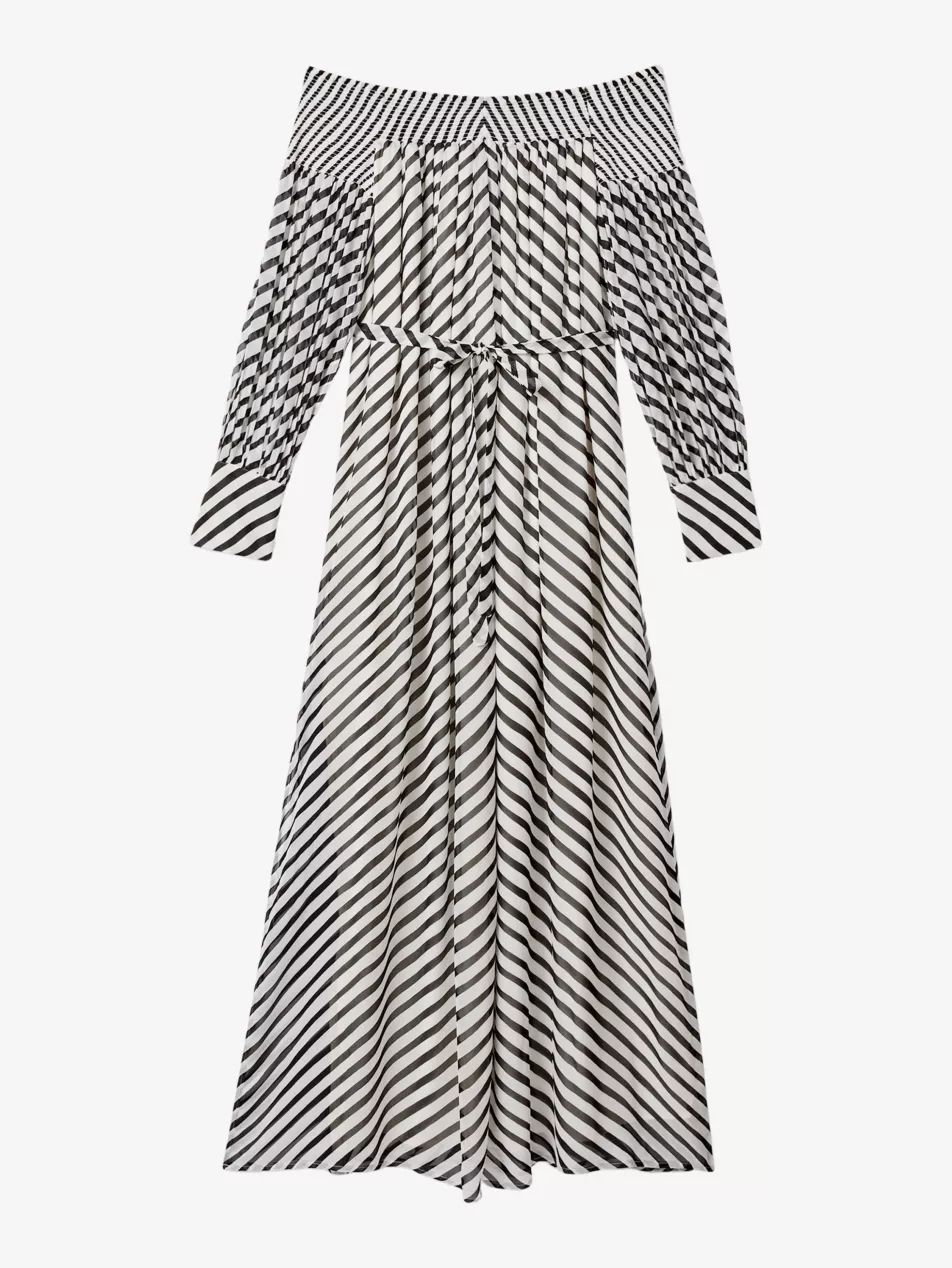 Fabia bardot striped woven maxi dress | Selfridges