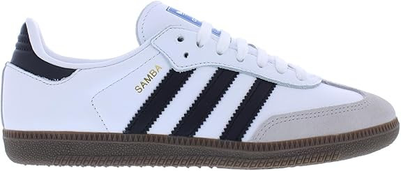 adidas Samba OG Womens Shoes Size 8.5, Color: Cream Light/Silver/Gum-White | Amazon (US)