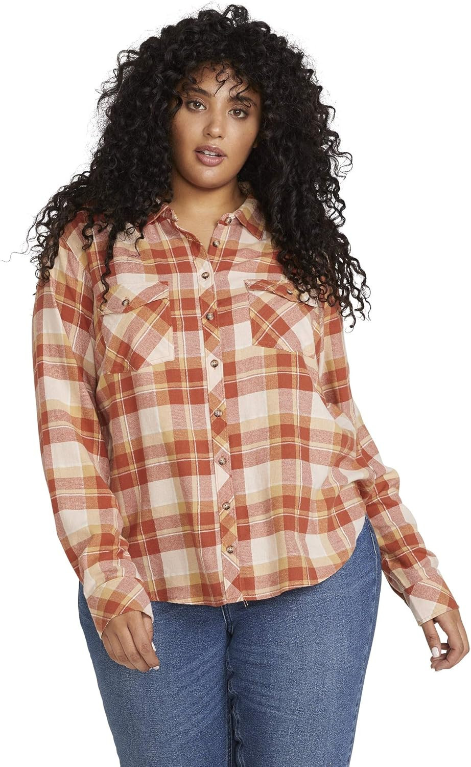 Volcom Women's Getting Rad Plaid Long Sleeve Flannel Shirt | Amazon (US)