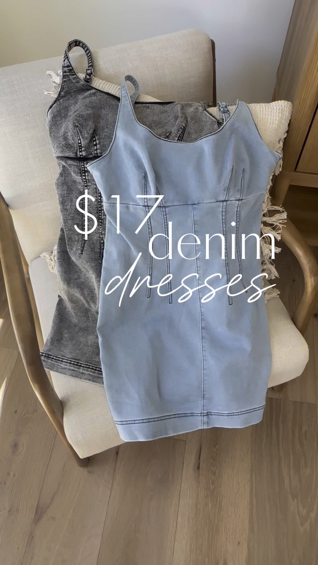 Loving these $17 dresses for now and as we transition into fall 
Sizing varies by color 
Blue denim sz xs and is a little roomy
Black denim sz small and fits perfectly 
Sandals and boots tts 
Cardi sz small
Save on root coverage stick code KIM


#LTKStyleTip #LTKFindsUnder50 #LTKSeasonal