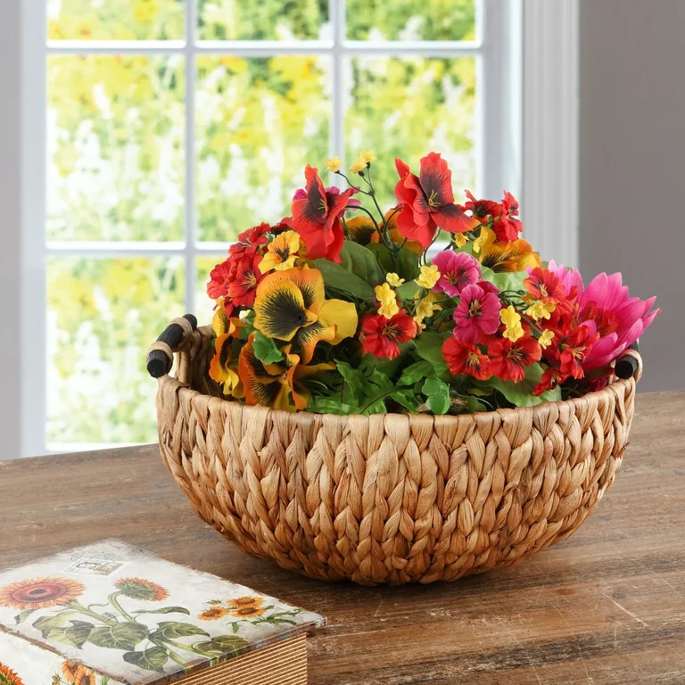 BHG Natural Water Hyacinth Decorative Bowl with Handles | Walmart (US)