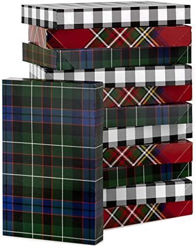 Hallmark Plaid Shirt Box Bundle (12 Boxes, 3 Designs) Blue, Green, Red Plaid, Black Buffalo Check... | Amazon (US)