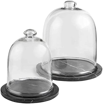 Mud Pie Black Marble Cloche Set, small 11" x 9" dia | large 15" x 12" dia | Amazon (US)