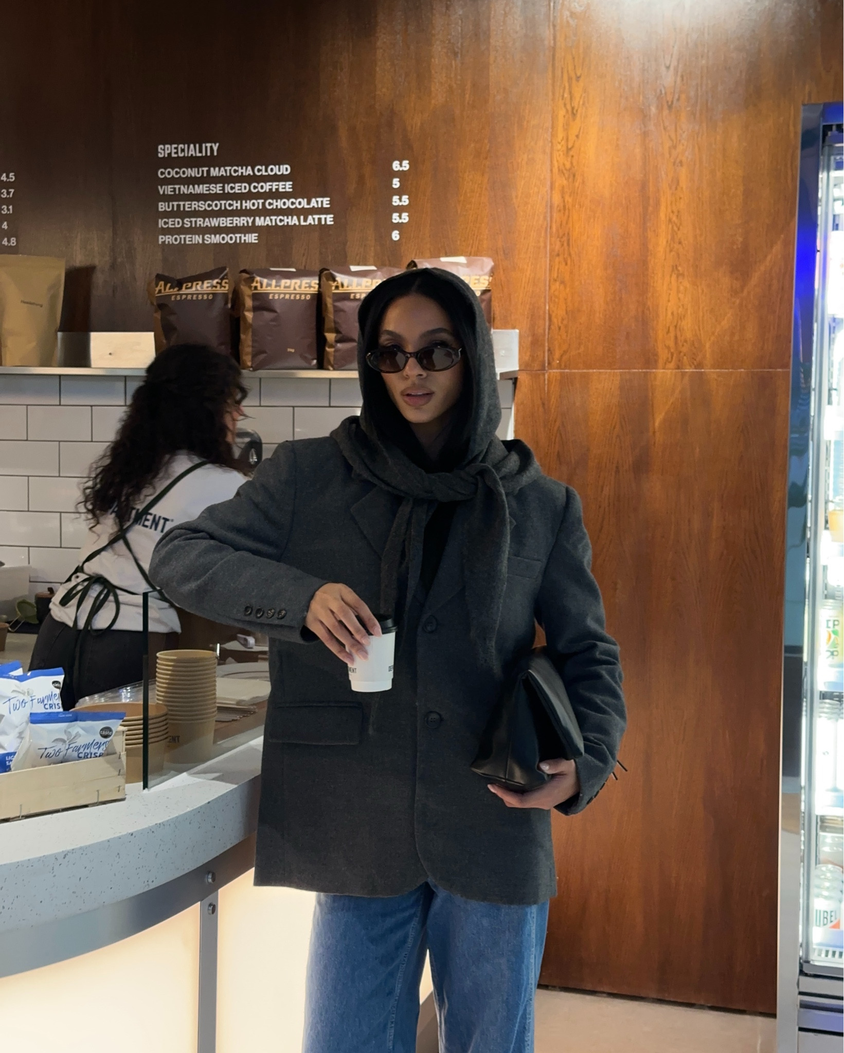 🏷️ grey wool blazer, wool blazer, hooded scarf, hooded scarf, grey blazer, oversized, blazer, wool blazer, balaclava, brown sunglasses, brown sunnies

#LTKwinter #LTKuk #LTKeurope