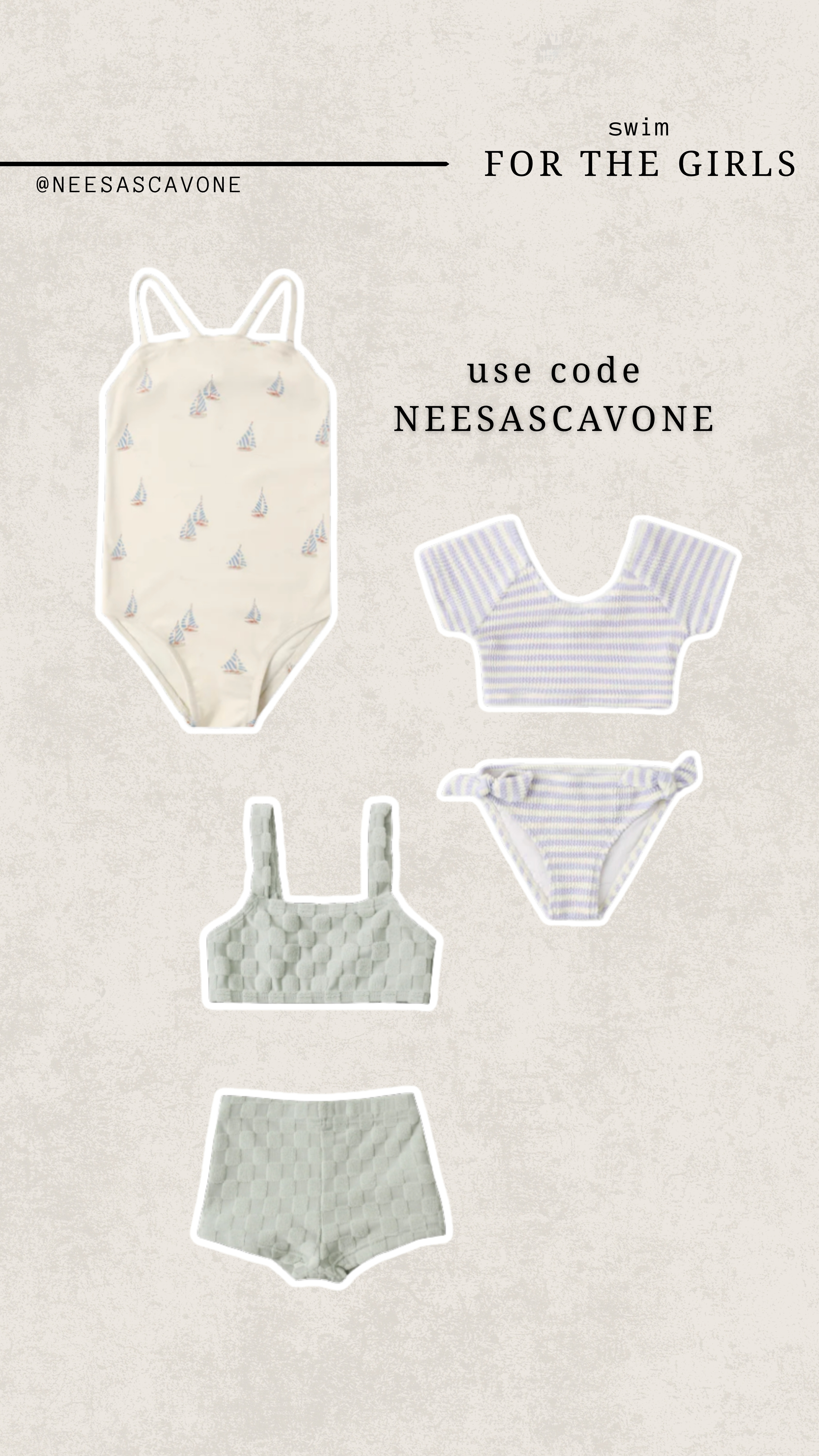 Girls swim picks that are giving coastal summer, elevated neutrals, and timeless Disney vacation vibes 🌊☀️ From textured sets to the sweetest sailboat print… these are the swimsuits I keep reaching for for Parker + Lennon this summer 🤍 #LTKkids #kidsfashion #girlswimwear #matchingmoments #disneystyle #summerstyle #coastalkids #beachvacationstyle #toddlerstyle #littlegirlstyle #vacationoutfits #momstyle #resortwearforkids #swimstyle #summeressentials 

 #LTKSwim #LTKBaby #LTKKids