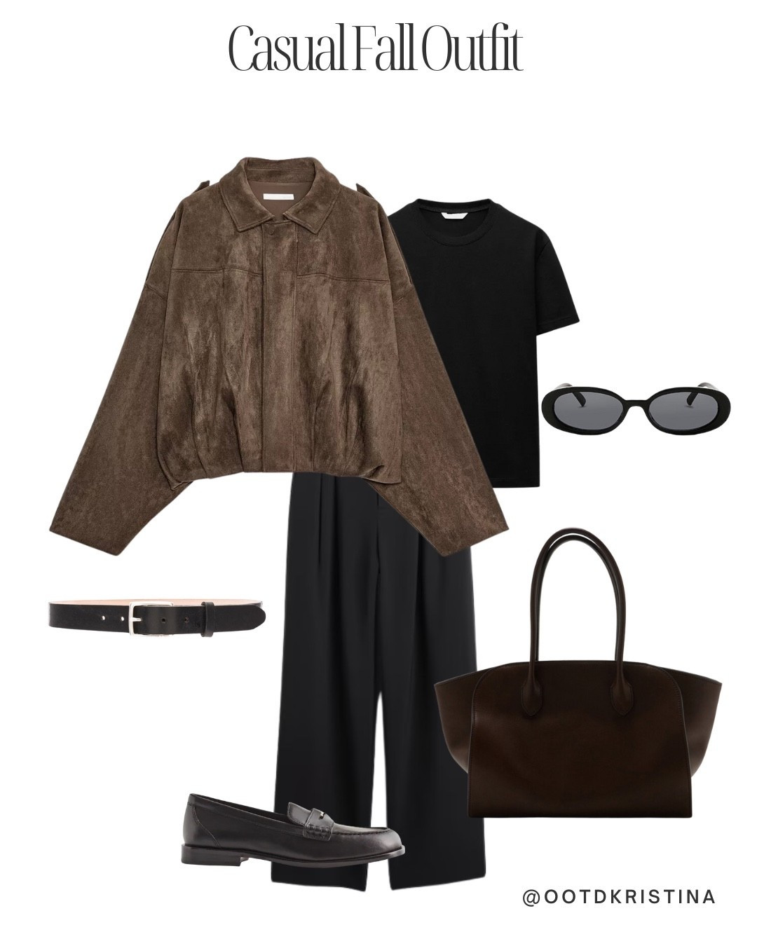 Casual fall outfit 
#darkbrown #falloutfit #suede #loafers #widelegpants 

#LTKFindsUnder100 #LTKSeasonal #LTKFindsUnder50