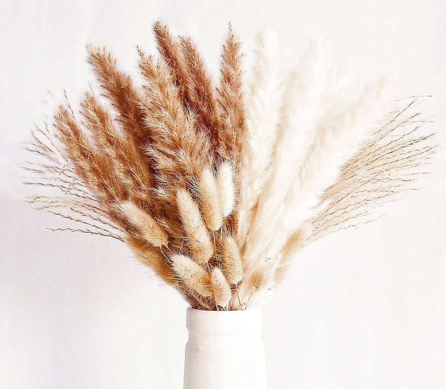 70 Stück Pampas Grass Deko, Kleine natürliche getrocknete Blumensträuße aus Pampas Grass, Boh... | Amazon (DE)