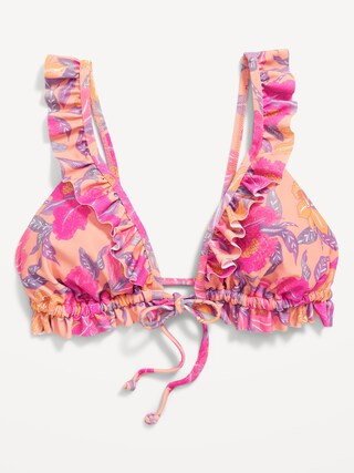 Ruffle-Trimmed Triangle String Bikini Swim Top for Women | Old Navy (US)