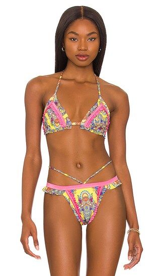 x REVOLVE Cindy Bikini Top in Yellow Paisley & Pink | Revolve Clothing (Global)