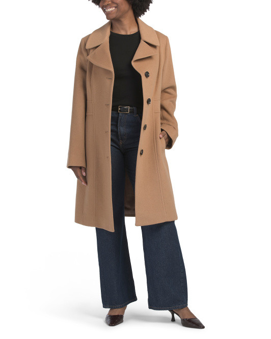 Wool Blend Notch Collar Walker Coat | TJ Maxx