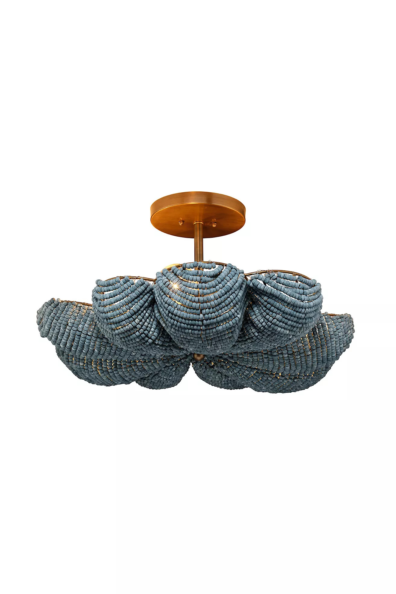 Anguilla Wood Beaded Semi-Flush Mount | Anthropologie (US)