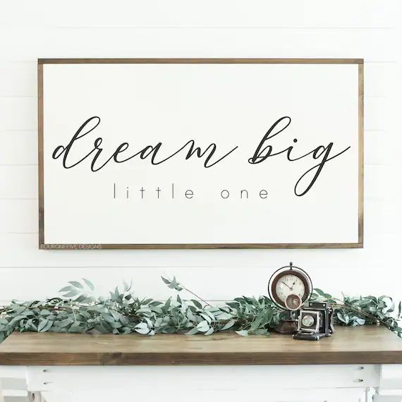 Dream Big Little One Framed Wood Sign Rustic Home Decor | Etsy | Etsy (US)