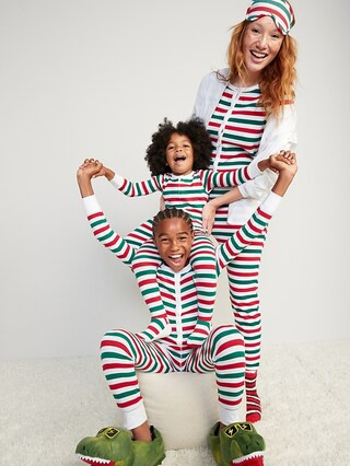Gender-Neutral Matching Print Snug-Fit One-Piece Pajamas for Kids | Old Navy (US)