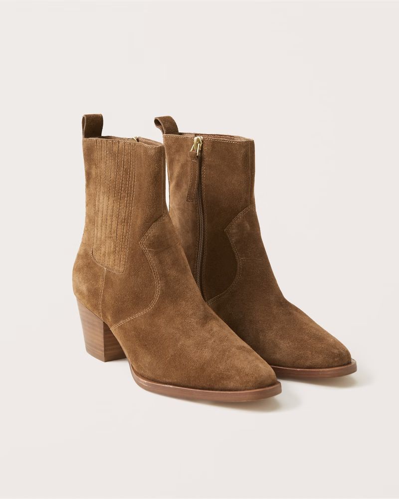 Margaux Suede Western Ankle Boots | Abercrombie & Fitch (US)