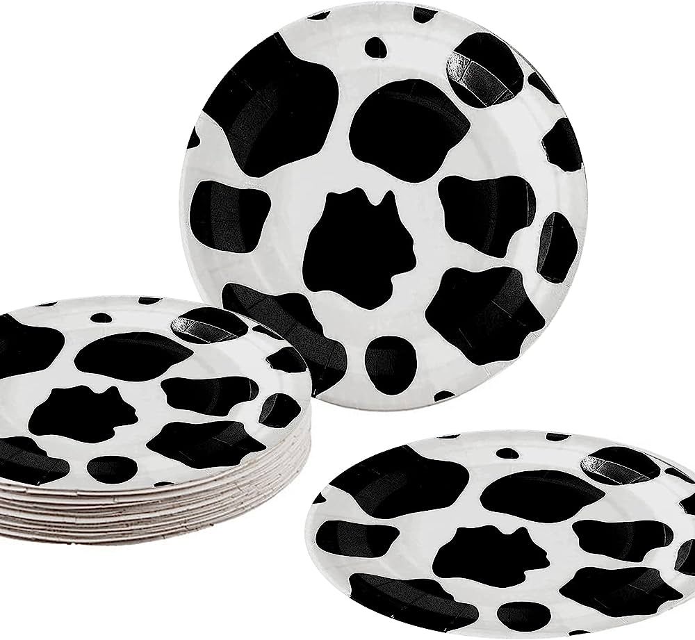 BELMAKS 40PCS Cow Print Plates 7 Inch and 9 inch Cow Print Party Supplies for Cow Party Cow Print... | Amazon (US)
