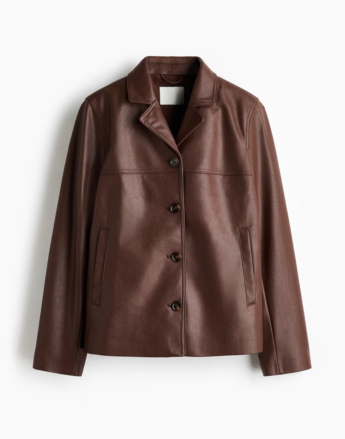 Chocolate brown faux leather jacket 

#LTKFindsUnder100 #LTKSeasonal