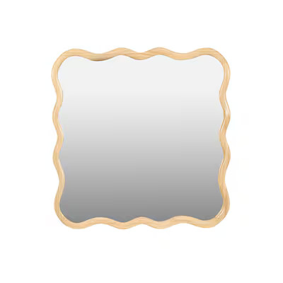 SINOFURN 35.8-Inches W x 35.8-Inches H Irregular Natural Framed Wall Mirror | Lowe's