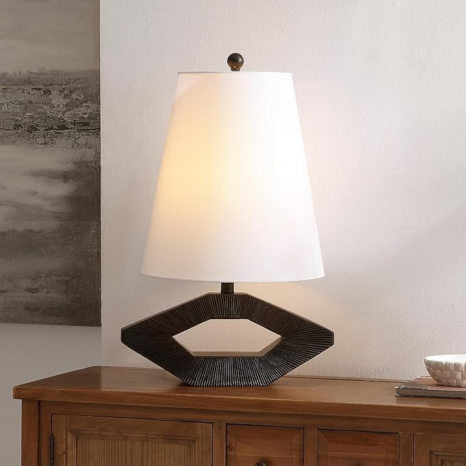 SAFAVIEH Lighting Collection Praia Black Resin 25-inch Table Lamp for Bedroom, Living Room, Home ... | Amazon (US)