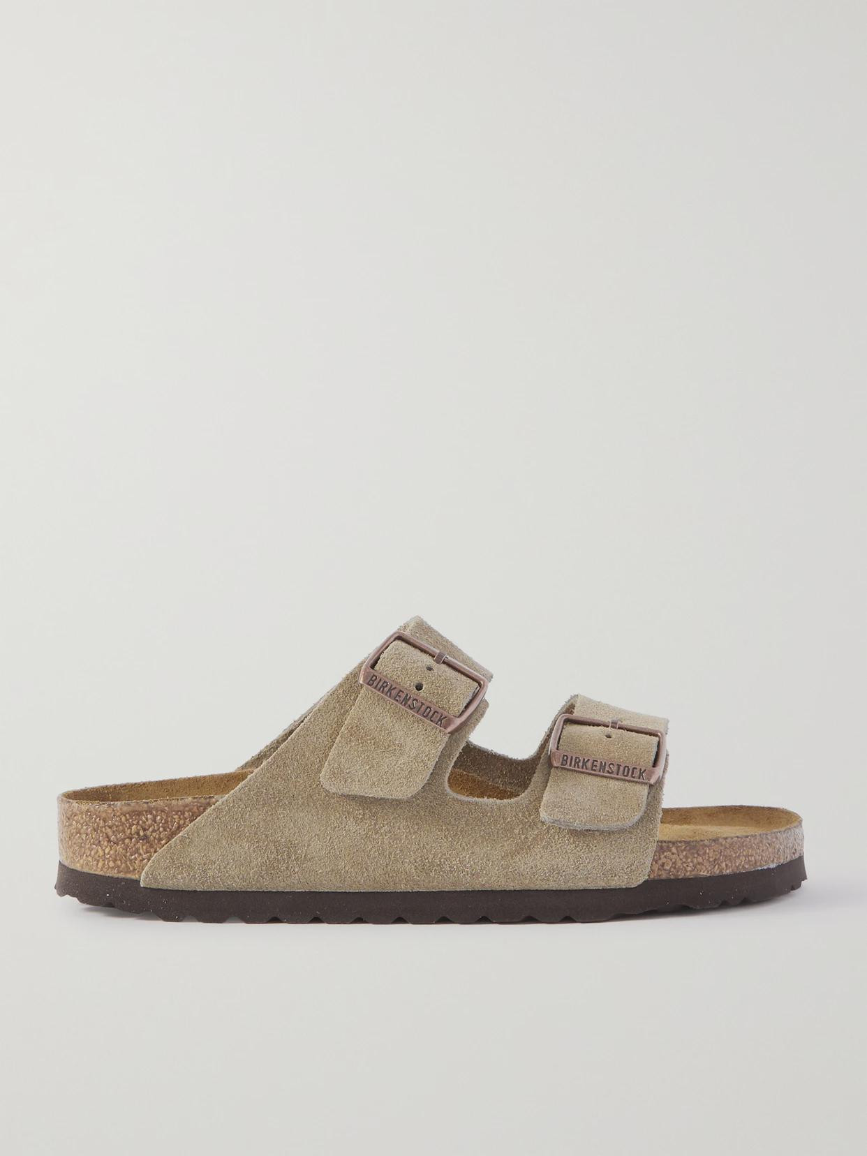 Birkenstock - Arizona Suede Sandals - Brown | NET-A-PORTER (US)