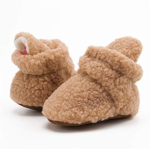 HsdsBebe Unisex Newborn Baby Cotton Booties Non-Slip Sole for Toddler Boys Girls Infant Winter Wa... | Amazon (US)