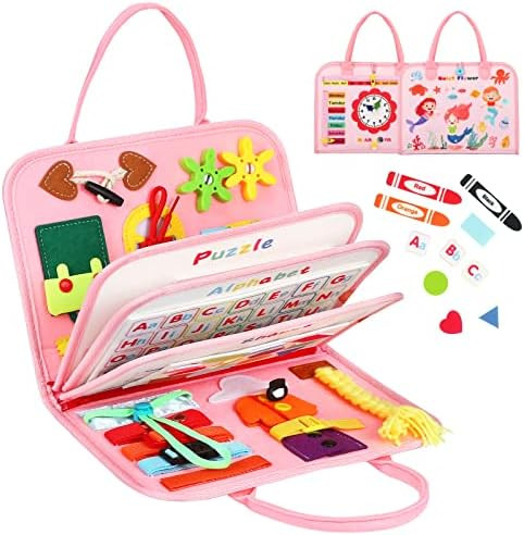8 in 1 Toddler Busy Board for 1 Years Old, Montessori Toy Busy Book for Toddlers 1-3 Educational ... | Amazon (US)