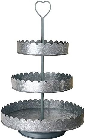 Rustic Galvanized 3-Tier Round Display Stand | Tiered Heart Cupcake Stand | Dessert Tower | Prett... | Amazon (US)