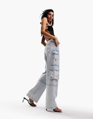 ASOS DESIGN ultimate cargo jeans in light blue | ASOS (Global)