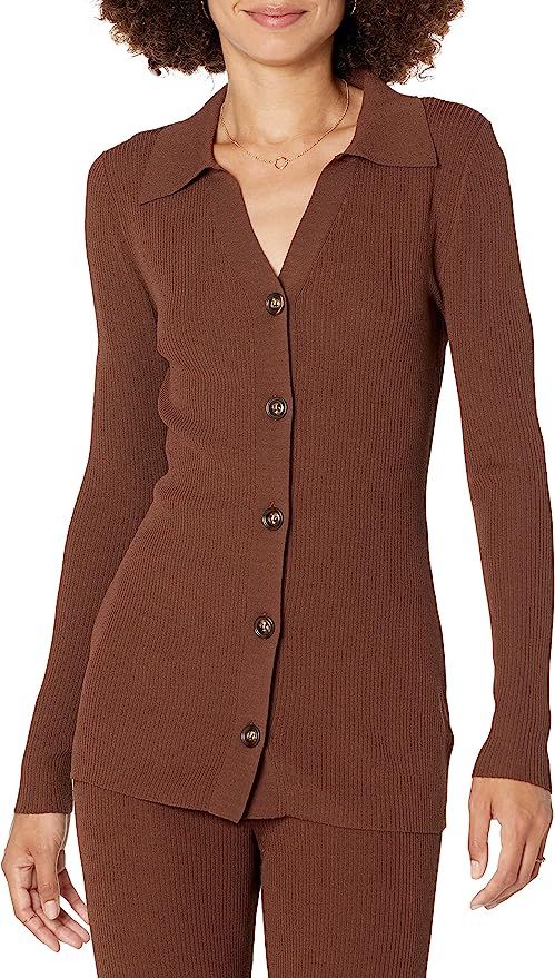 The Drop Women's Constance Rib Button Down Sweater | Amazon (US)