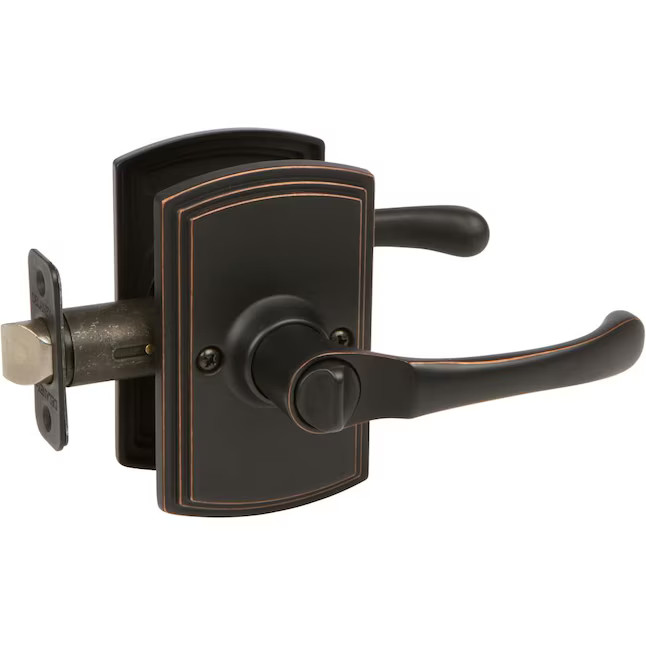 Delaney Hardware Artino Edged Bronze Interior/Exterior Bed/Bath Privacy Door Handle | Lowe's