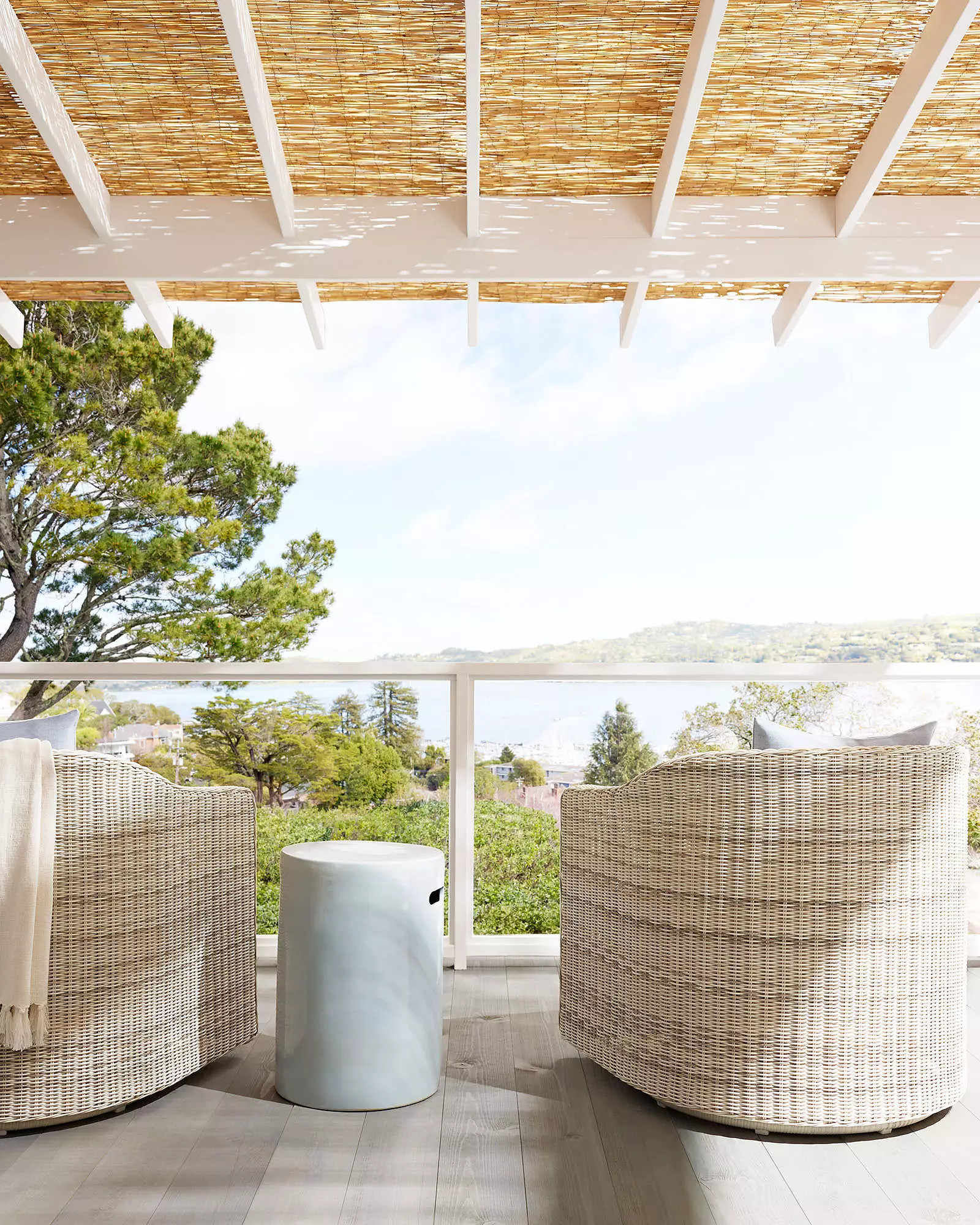 Tofino Swivel Chair - Driftwood | Serena and Lily