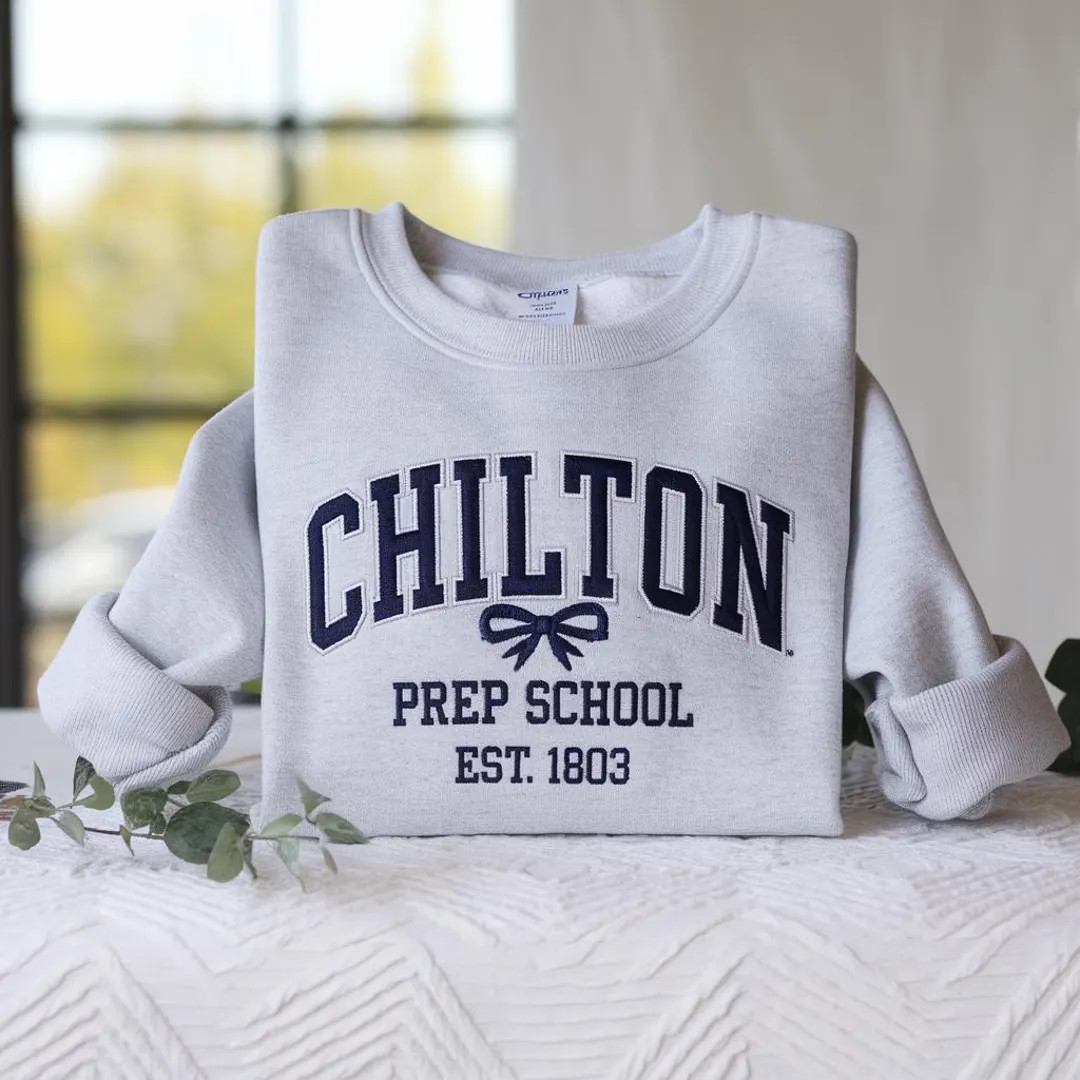 Chilton Prep School Embroidered Sweatshirt, Stars Hollow University Inspired, Autumn Crewneck - E... | Etsy (US)