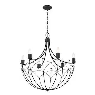 KICHLER Topiary 28.25 in. 6-Light Textured Black Vintage Candle Circle Chandelier for Dining Room... | The Home Depot
