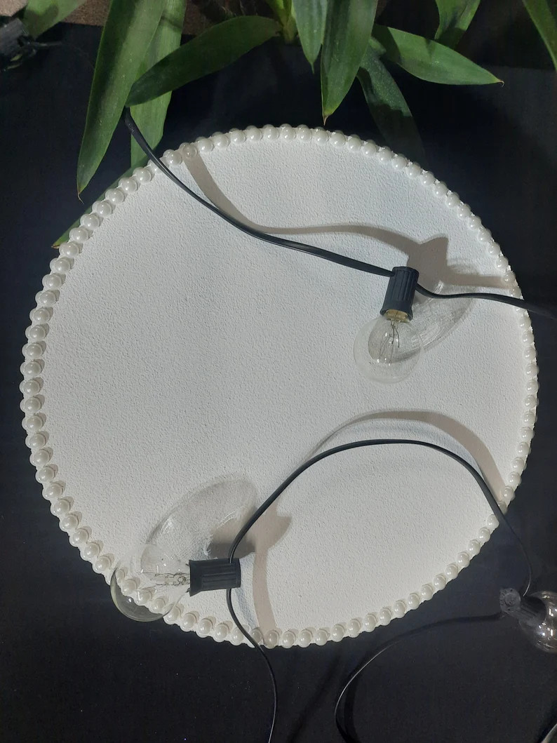 Cake Stand Height 2 Inches, Round Cake Stand With Pearls Sides, White Wedding Cake Stand, Pearls ... | Etsy (US)