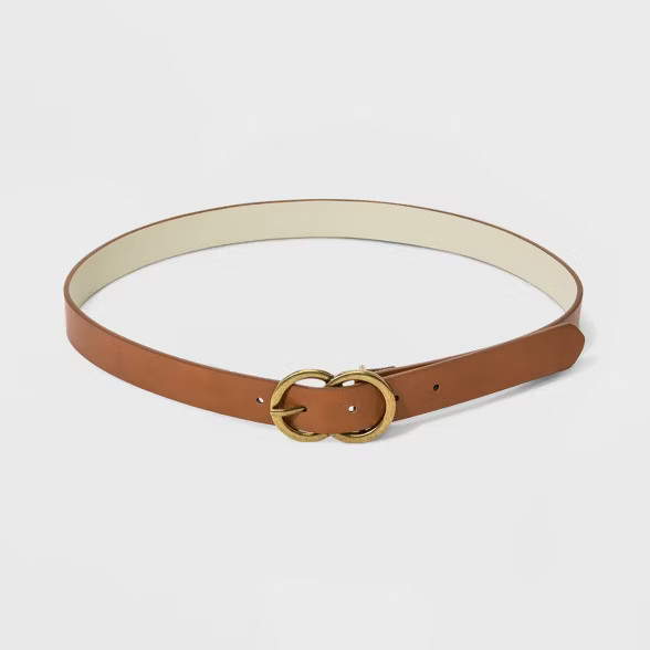 Women's Double O Ring Buckle Belt - Universal Thread™ Tan | Target
