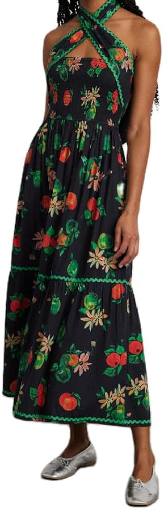 FEORJGP Women's Summer Strapless Midi Dress Corset Tube Patchwork Ruffle Wedding Guest Party Dres... | Amazon (US)