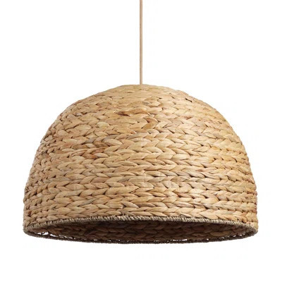 Weddel 1 - Rattan Bowl Pendant Light – 22" Natural Water Hyacinth Plug-In or Hardwired Light Fixture for Dining Room, Kitchen, Bedroom, or Living Roo | Wayfair North America