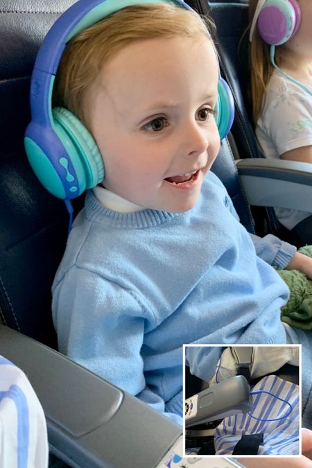 You only need one set of headphones! These have both a Bluetooth capability and a plug in so they never miss a second of the in-flight entertainment.

#LTKtravel #LTKkids #LTKfamily