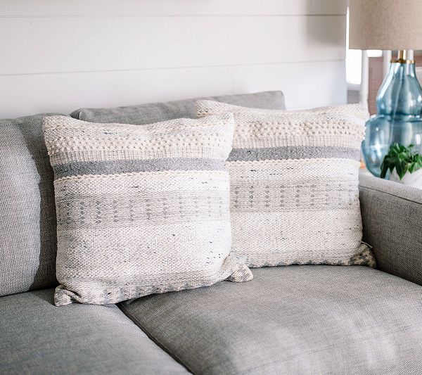 Set of (2) 20" x 20" Wool Stripe Pillows by Lauren McBride | QVC