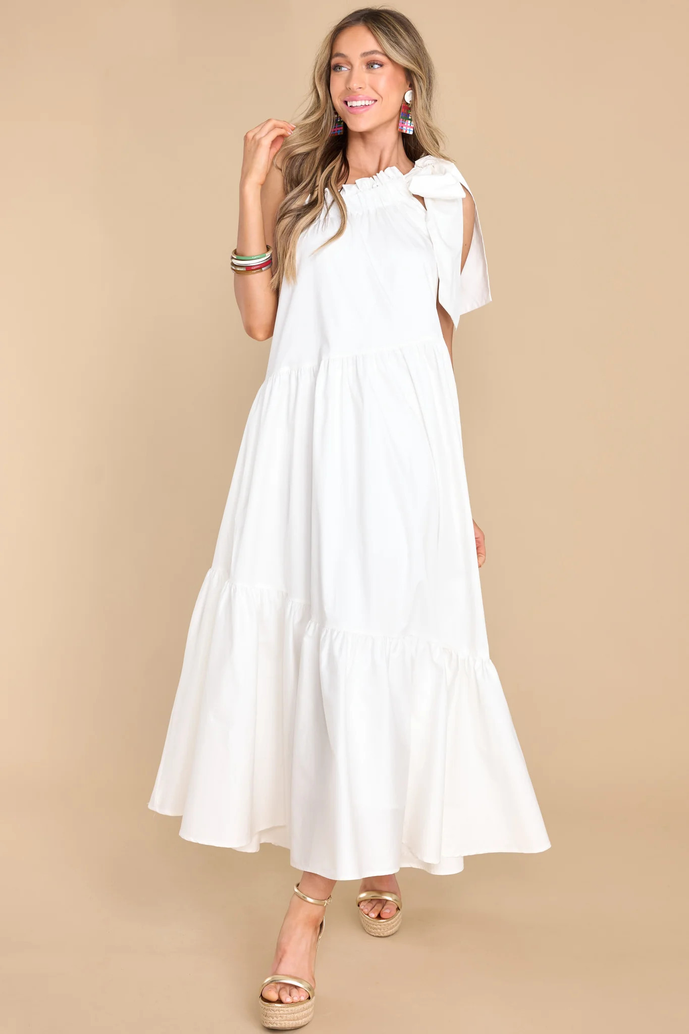 Fortune's Favorite White Maxi Dress | Red Dress 