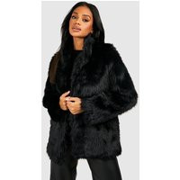 Womens Luxe Faux Fur Coat - Black - 12, Black | Boohoo.com (UK & IE)