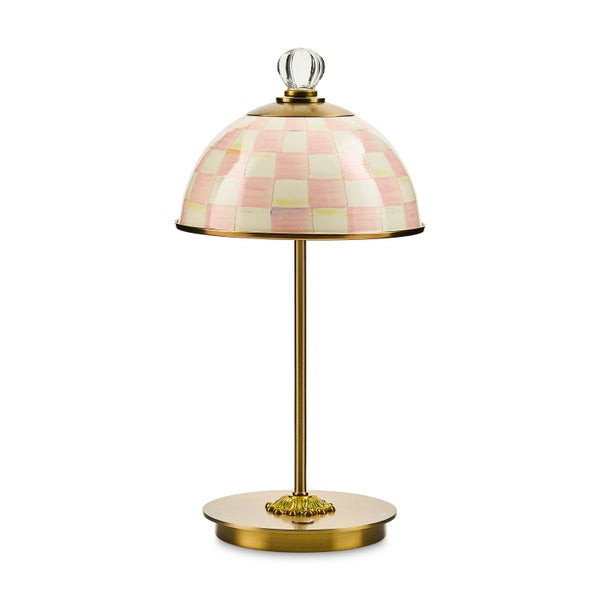 MacKenzie-Childs Rosy Check LED Rechargeable Dome Table Lamp | MacKenzie-Childs