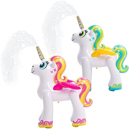 Sloosh 2 Pack Inflatable Unicorn Sprinkler for Kids,Large Yard and Lawn Kids Sprinkler for Outside,  | Amazon (US)