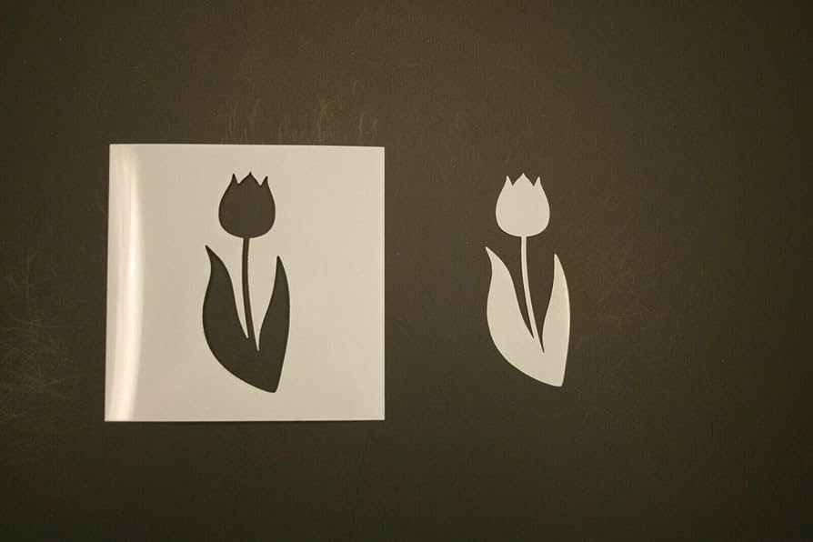4" Tulip Reusable Mylar Stencil - Art Supplies Crafts Scrapbooking Painting on The Wall Wood Glas... | Amazon (US)