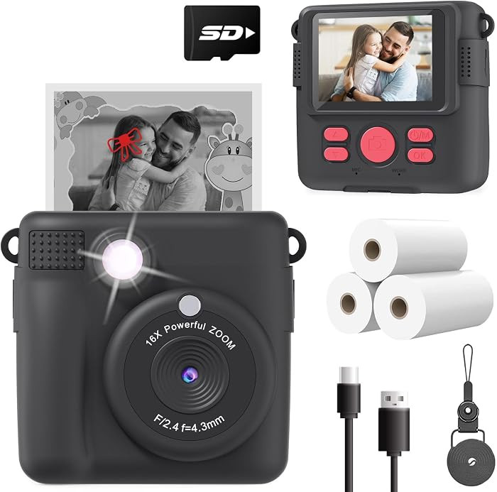 ESOXOFFORE Kids Camera Instant Print, Christmas Birthday Gifts for Kids Age 3-12, Selfie Digital ... | Amazon (US)