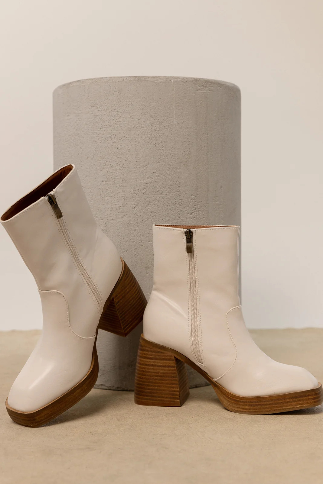 Foster Heeled Boots in Ivory - böhme | Böhme US