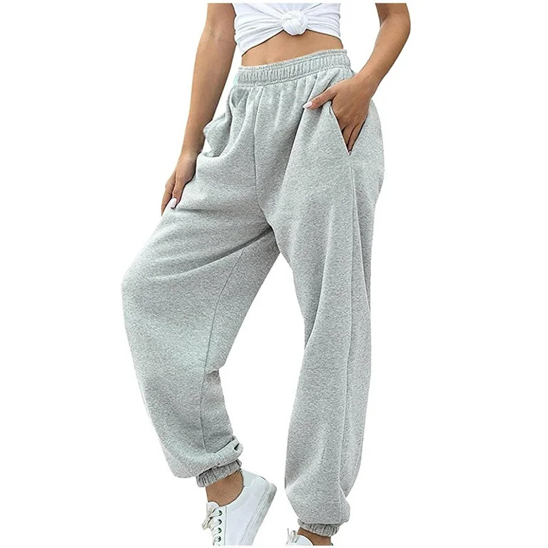 Sweatpants for Women Joggers Baggy Cinch Bottom High Waisted Drawstring Gym Workout Pants with Po... | Walmart (US)