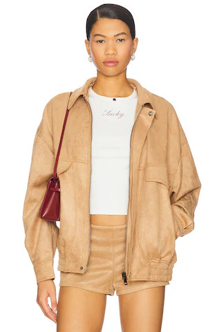 LIONESS Palm Desert Bomber in Chocolate from Revolve.com | Revolve Clothing (Global)