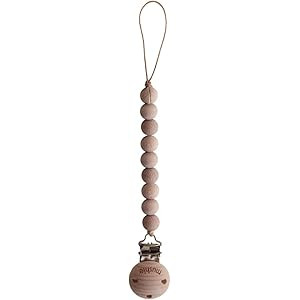 mushie Pacifier Clip Holder | Cleo (Wood) | Amazon (US)