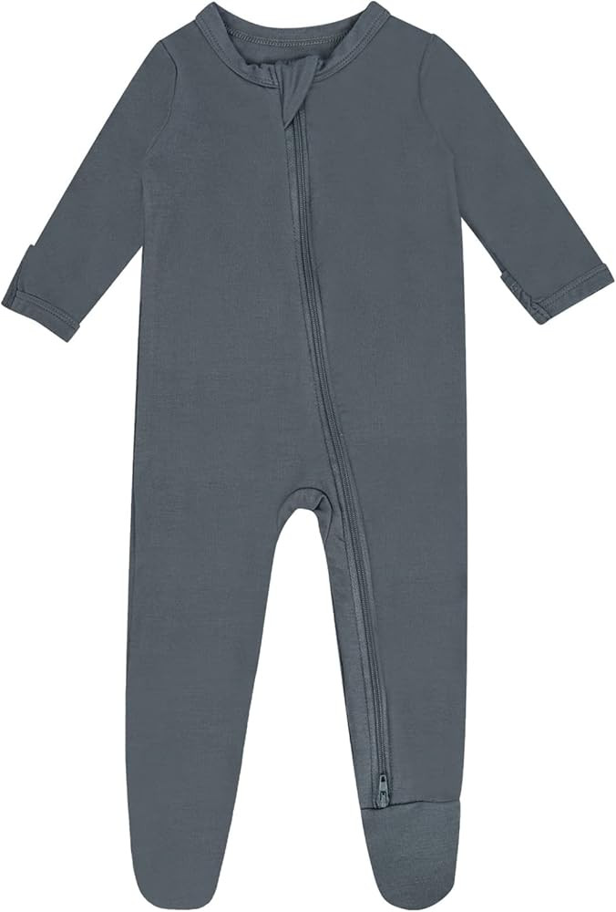 Bamboo Baby Footed Pajamas with Mitten Cuffs , Soft Bamboo Long Sleeve Romper 0-12 Months | Amazon (US)