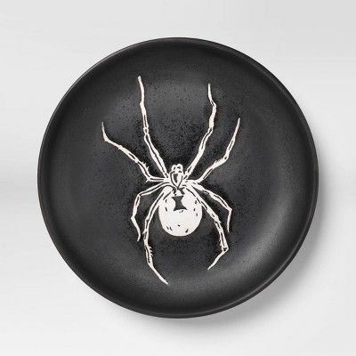 6.125" Halloween Stoneware Spider Appetizer Plate Black - Threshold™ | Target